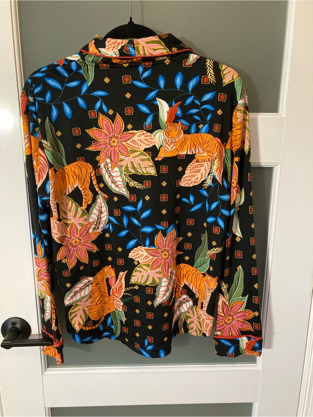 Room Service Sleepwear Tiger & Floral Pajama Set - Black/Orange - M - Picture 4 of 16
